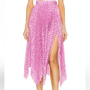 Brand new, never worn Versace monogram skirt in pink and fuchsia.